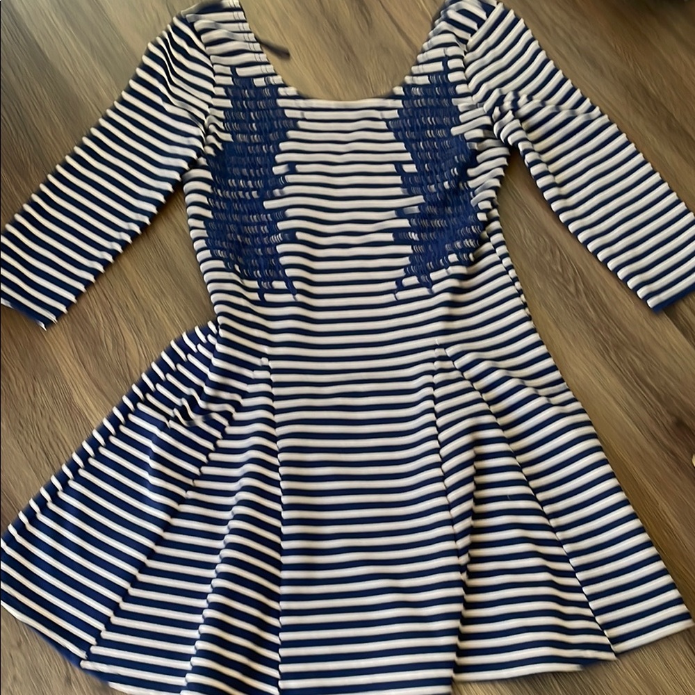 Free People Nautical Fit and Flare Women Dress Size Large